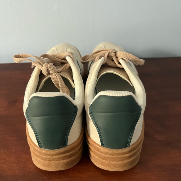 JustFab Cream and Green Chunky Platform Sneakers - Picture 4 of 6